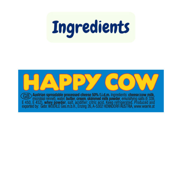 happy cow cheese regular plain cubes low fat vegetarian ingredients
