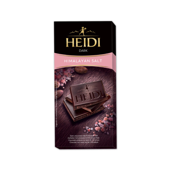 heidi himalyant salt cocoa dark chocolate bar low calorie 1