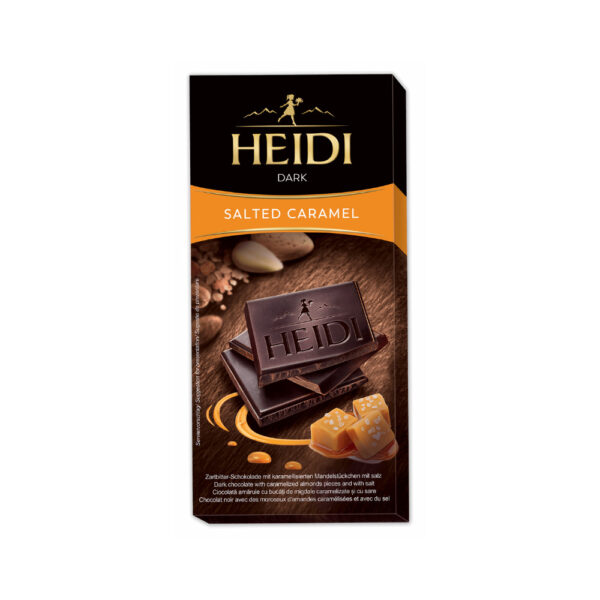 heidi salted caramel cocoa dark chocolate bar low calorie 1