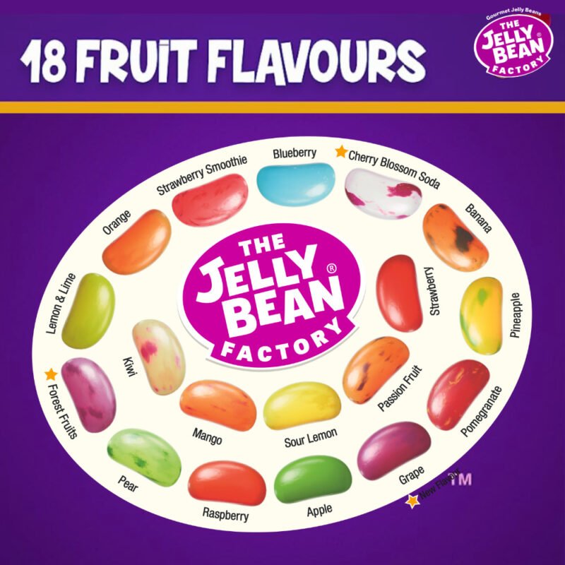 jelly beans candy fruit pack 18 mix 90g a Noble Foods