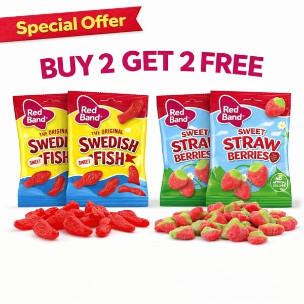 Swedish Fish & Sweet Strawberry Candy 100g (Buy 2 Get 2 Free)