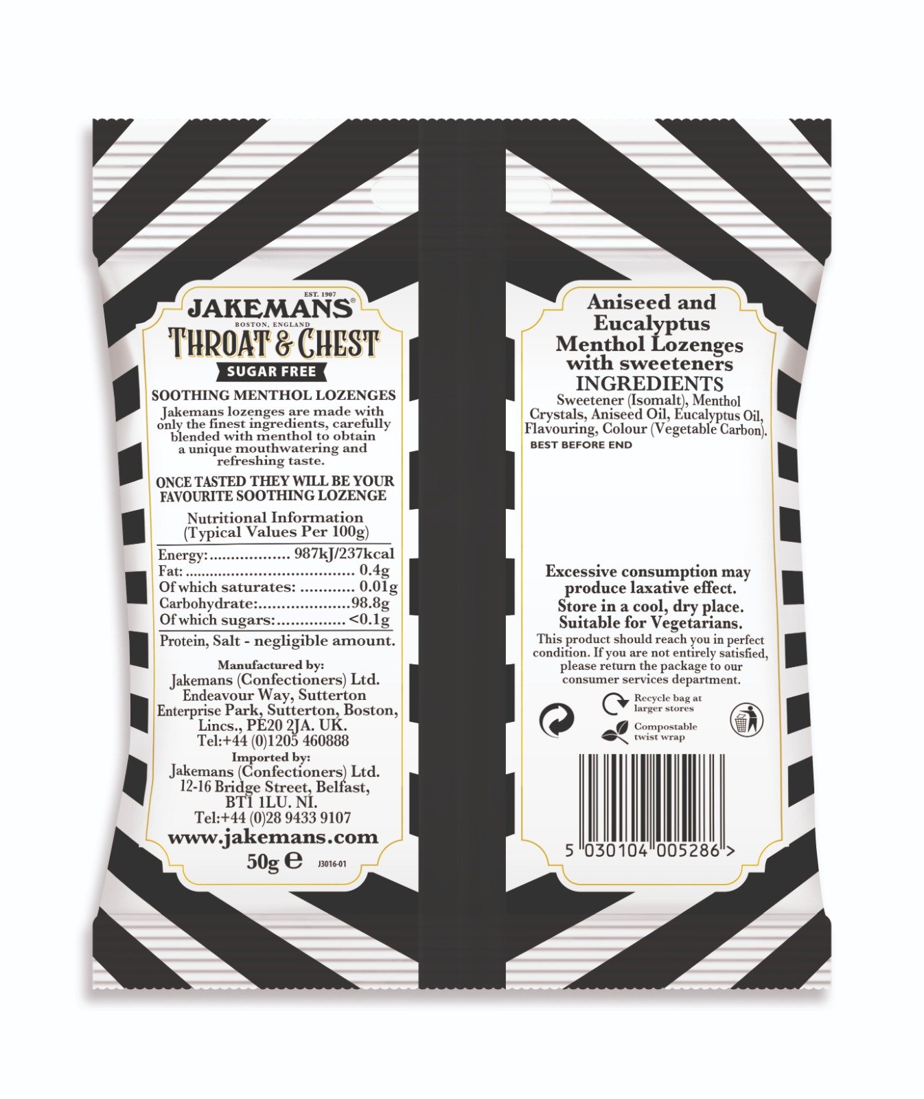 Jakemans Throat & Chest Sugar Free Menthol Lozenges 4 Jakemans Throat & Chest Sugar Free Menthol Lozenges - Image 4